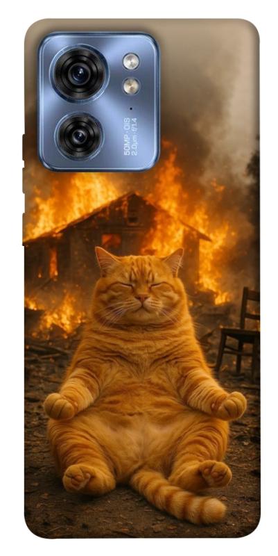 Чехол itsPrint Burning cat для Motorola Edge 40, животные, купить оптом с доставкой