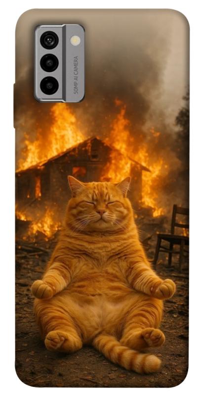 Чехол itsPrint Burning cat для Nokia G22, животные, купить оптом с доставкой
