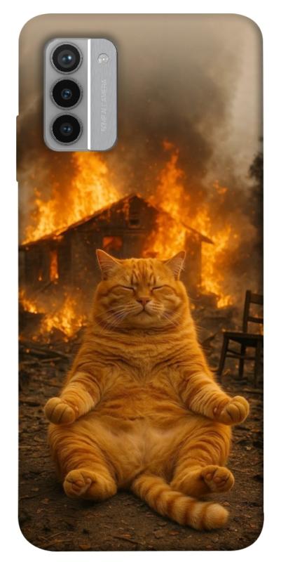 Чехол itsPrint Burning cat для Nokia G42, животные, купить оптом с доставкой
