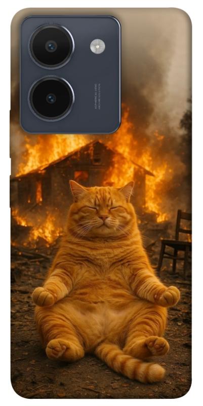 Чехол itsPrint Burning cat для Vivo Y36, животные, купить оптом с доставкой