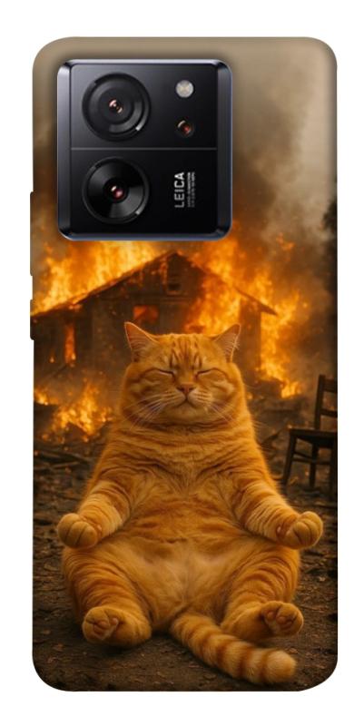 Чехол itsPrint Burning cat для Xiaomi 13T, животные, купить оптом с доставкой