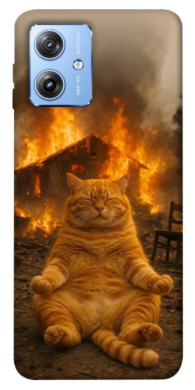 Чохол itsPrint Burning cat для Motorola Moto G84, тварини, купити оптом з доставкою