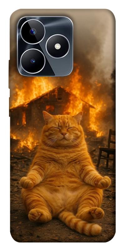 Чехол itsPrint Burning cat для Realme C53, животные, купить оптом с доставкой