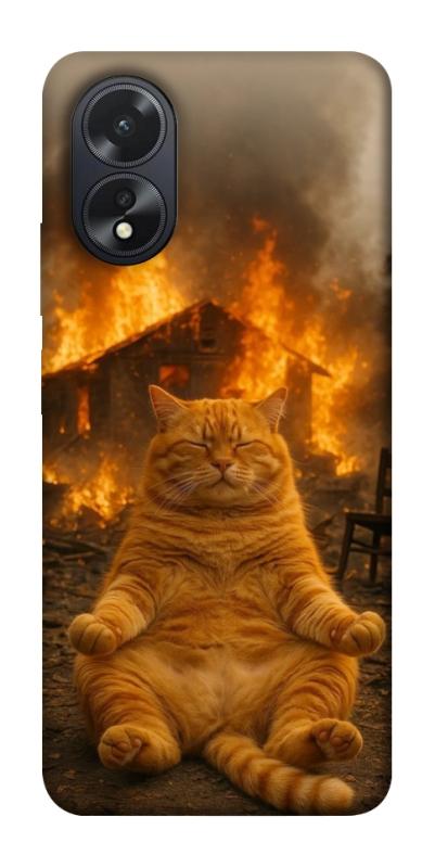 Чехол itsPrint Burning cat для Oppo A38, животные, купить оптом с доставкой