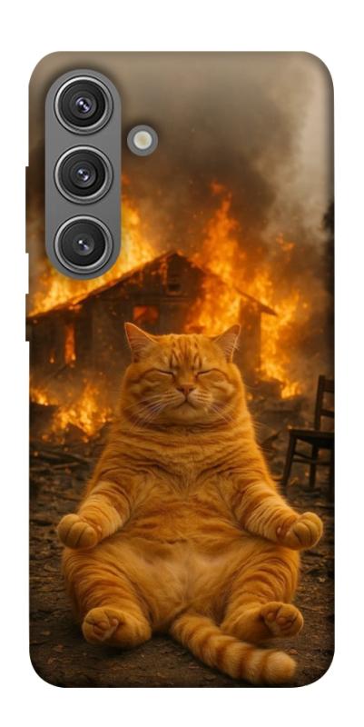 Чехол itsPrint Burning cat для Samsung Galaxy S24+, животные, купить оптом с доставкой