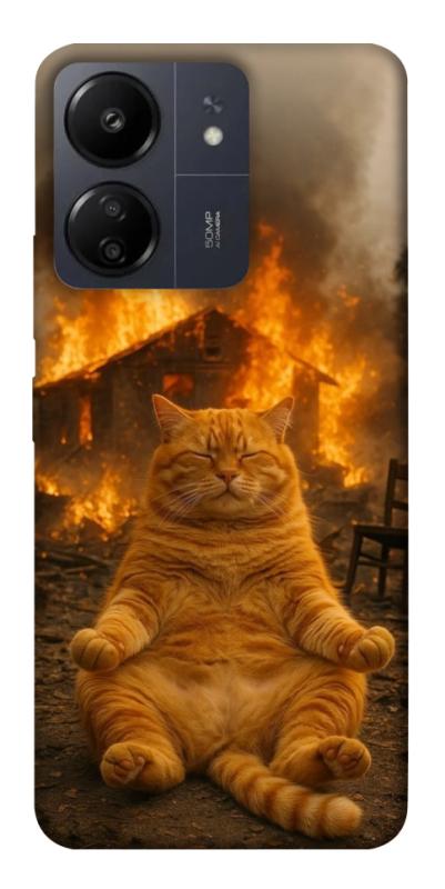 Чехол itsPrint Burning cat для Xiaomi Redmi 13C, животные, купить оптом с доставкой