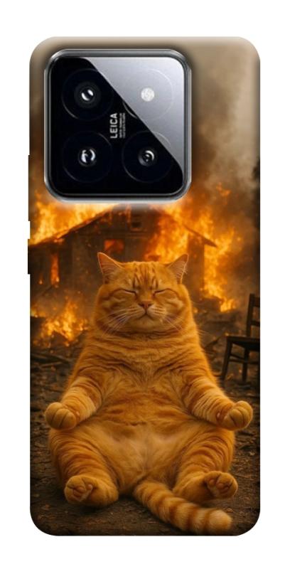 Чохол itsPrint Burning cat для Xiaomi 14 Pro, тварини, купити оптом з доставкою