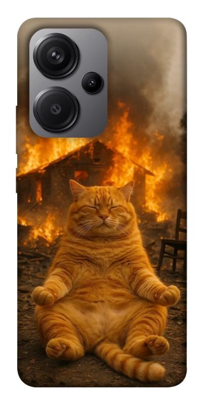 Чехол itsPrint Burning cat для Xiaomi Redmi Note 13 Pro+, животные, купить оптом с доставкой