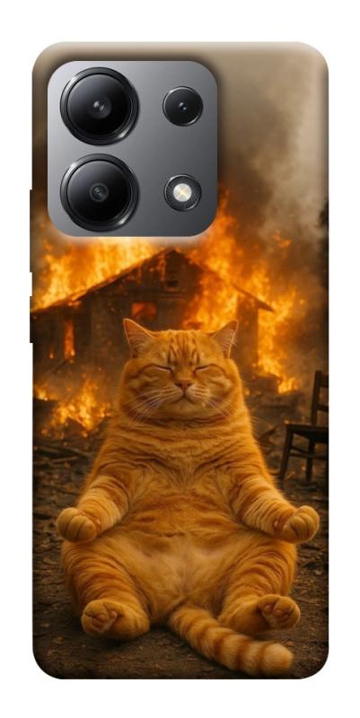 Чехол itsPrint Burning cat для Xiaomi Redmi Note 13 4G, животные, купить оптом с доставкой