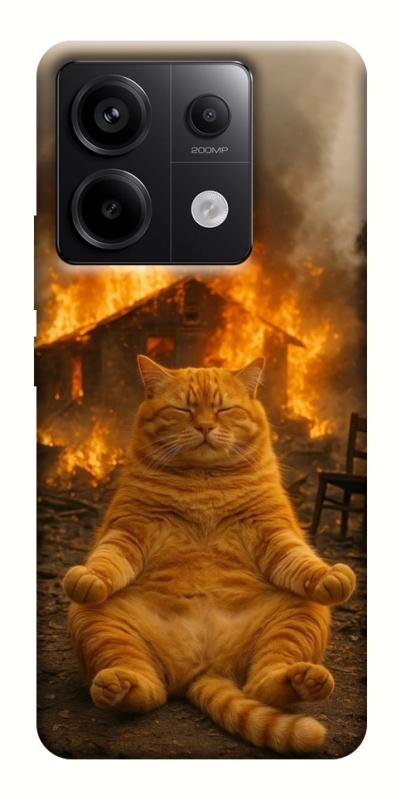 Чехол itsPrint Burning cat для Xiaomi Redmi Note 13 Pro 4G, животные, купить оптом с доставкой