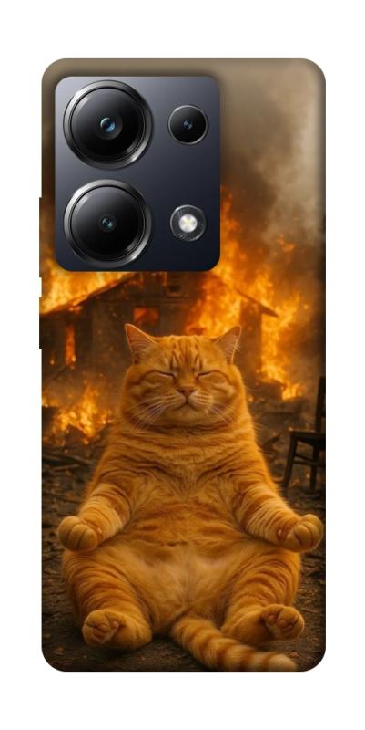 Чехол itsPrint Burning cat для Xiaomi Redmi Note 13 Pro 4G, животные, купить оптом с доставкой