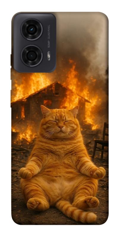 Чехол itsPrint Burning cat для Motorola Moto G24, животные, купить оптом с доставкой