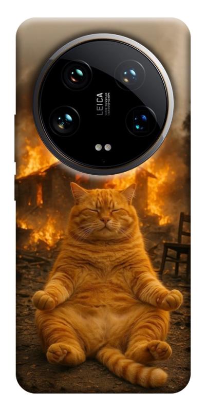 Чехол itsPrint Burning cat для Xiaomi 14 Ultra, животные, купить оптом с доставкой