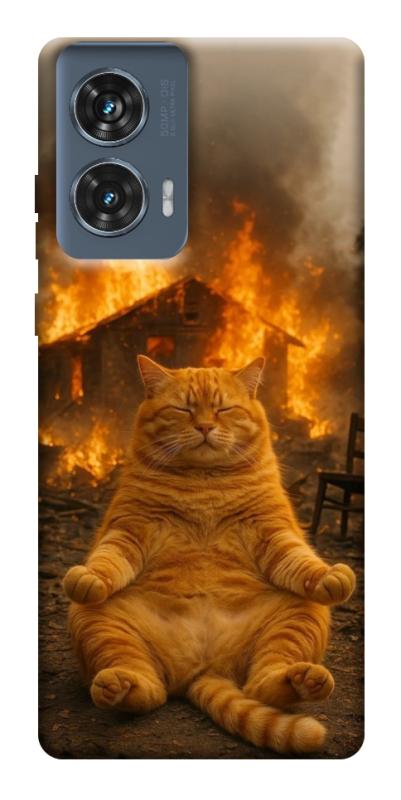 Чохол itsPrint Burning cat для Motorola Edge 50 Fusion, тварини, купити оптом з доставкою
