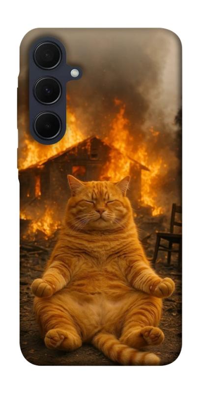 Чехол itsPrint Burning cat для Samsung Galaxy A55, животные, купить оптом с доставкой