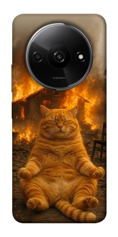 Чехол itsPrint Burning cat для Xiaomi Redmi A3, животные, купить оптом с доставкой