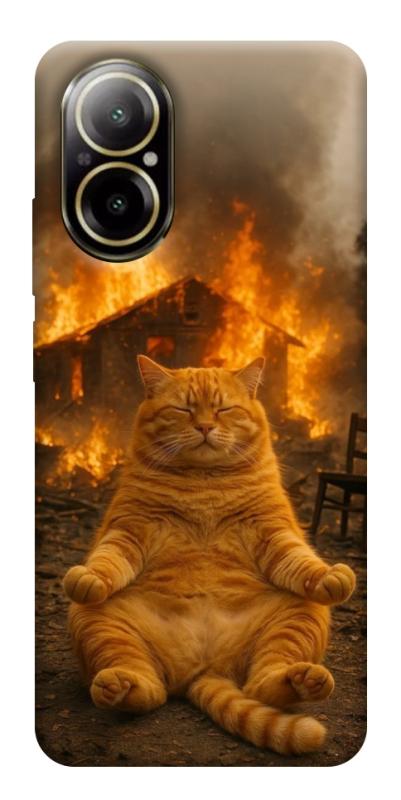 Чехол itsPrint Burning cat для Realme C67 4G, животные, купить оптом с доставкой
