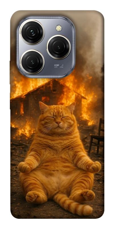 Чехол itsPrint Burning cat для TECNO Spark 20 Pro, животные, купить оптом с доставкой