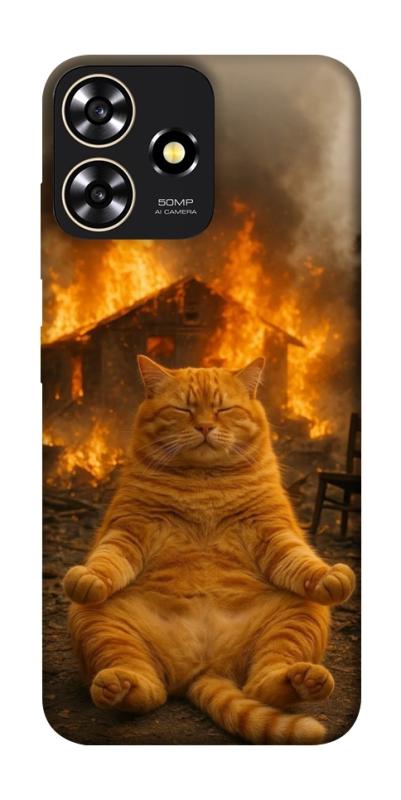 Чехол itsPrint Burning cat для ZTE Blade A73 4G, животные, купить оптом с доставкой