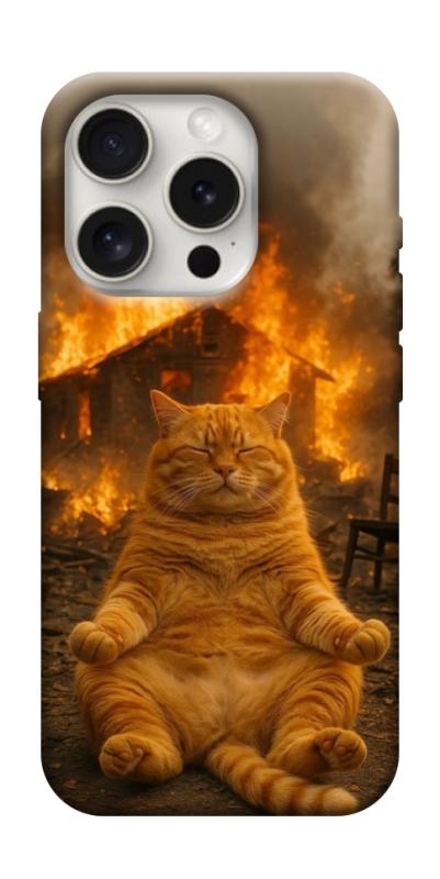 Чехол itsPrint Burning cat для Apple iPhone 16 Pro Max (6.9"), животные, купить оптом с доставкой