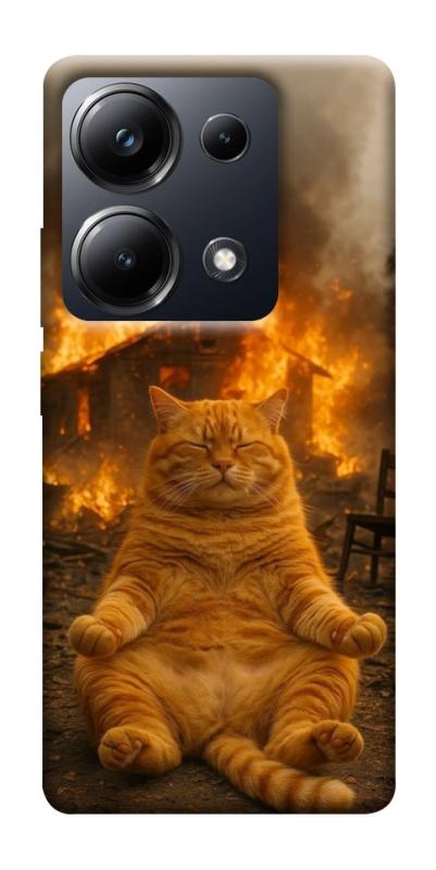 Чехол itsPrint Burning cat для Xiaomi Redmi 13 4G / Poco M6 4G, животные, купить оптом с доставкой