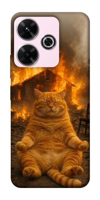 Чехол itsPrint Burning cat для Xiaomi Redmi 13 4G / Poco M6 4G, животные, купить оптом с доставкой