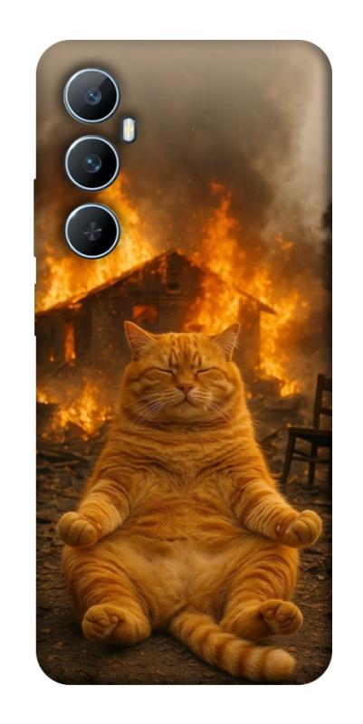 Чехол itsPrint Burning cat для Realme C65 4G, животные, купить оптом с доставкой