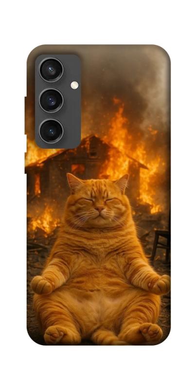 Чехол itsPrint Burning cat для Samsung Galaxy S24 FE, животные, купить оптом с доставкой