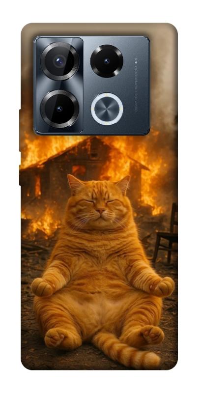Чехол itsPrint Burning cat для Infinix Note 40 Pro 4G, животные, купить оптом с доставкой