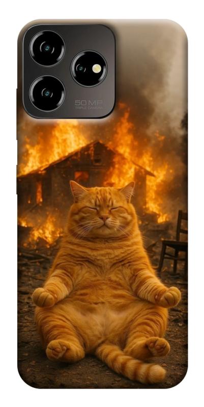 Чехол itsPrint Burning cat для ZTE Blade V50 Desing 4G, животные, купить оптом с доставкой