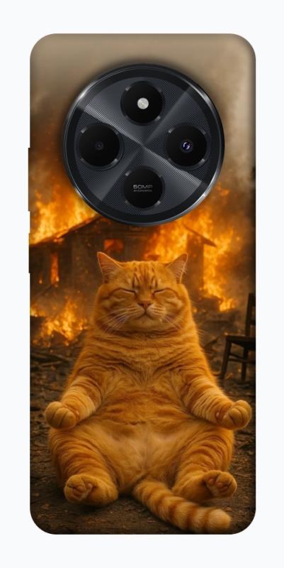 Чехол itsPrint Burning cat для Xiaomi Redmi 14C / Poco C75, животные, купить оптом с доставкой