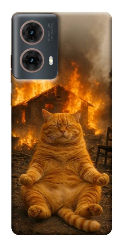 Чохол itsPrint Burning cat для Motorola Moto G85, тварини, купити оптом з доставкою