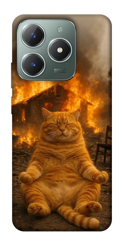 Чехол itsPrint Burning cat для Realme C61 4G, животные, купить оптом с доставкой