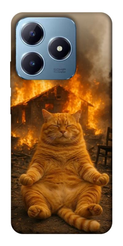 Чехол itsPrint Burning cat для Realme C63 4G, животные, купить оптом с доставкой
