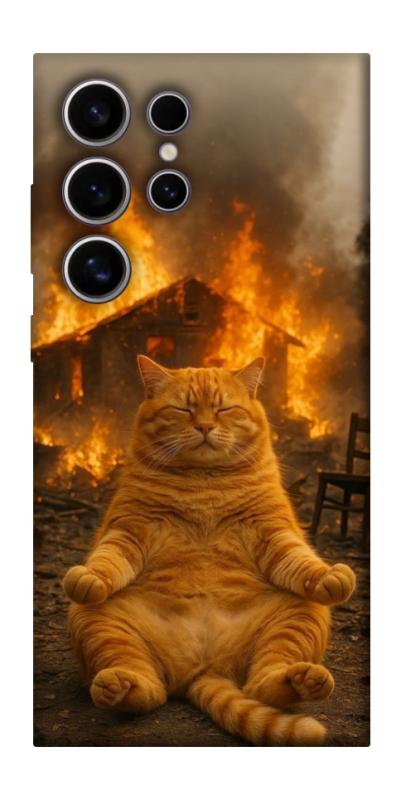 Чехол itsPrint Burning cat для Samsung Galaxy S25 Ultra, животные, купить оптом с доставкой