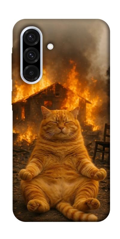 Чехол itsPrint Burning cat для Samsung Galaxy A36 5G, животные, купить оптом с доставкой