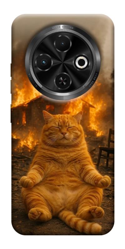 Чохол itsPrint Burning cat для TECNO Spark 30C, тварини, купити оптом з доставкою