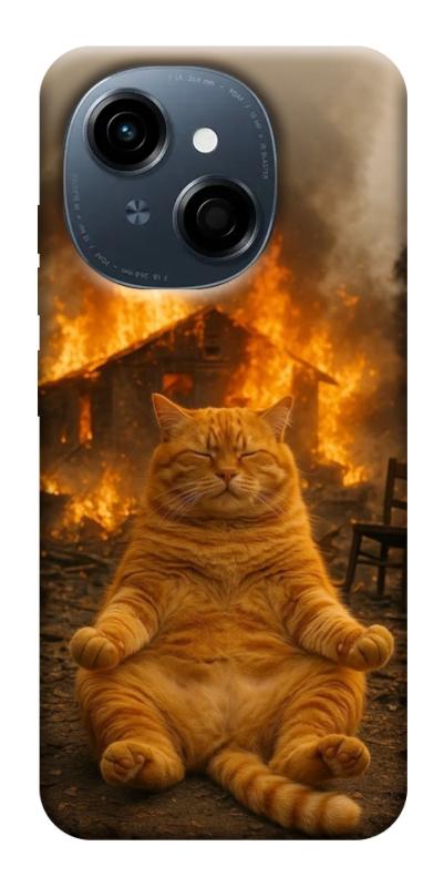 Чехол itsPrint Burning cat для TECNO Spark Go 1, животные, купить оптом с доставкой