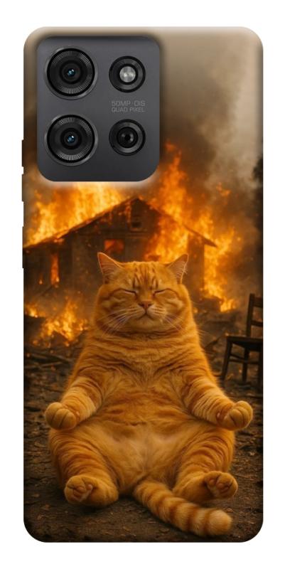 Чехол itsPrint Burning cat для Motorola Moto G75 5G, животные, купить оптом с доставкой