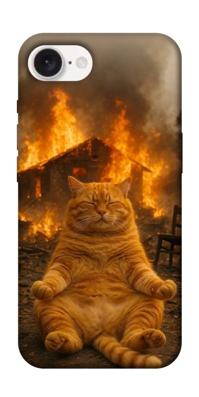 Чехол itsPrint Burning cat для Apple iPhone 16e (6.1"), животные, купить оптом с доставкой