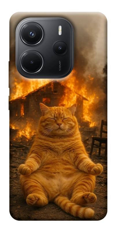 Чехол itsPrint Burning cat для Xiaomi Redmi Note 14 4G (Int. version), животные, купить оптом с доставкой