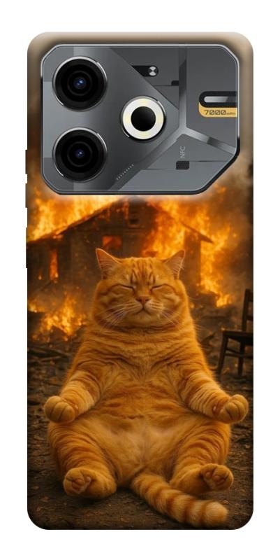 Чехол itsPrint Burning cat для TECNO Pova 6 Neo (LI6), животные, купить оптом с доставкой