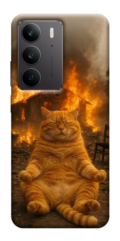 Чехол itsPrint Burning cat для Realme C75, животные, купить оптом с доставкой