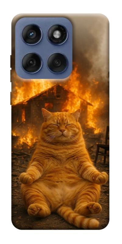 Чехол itsPrint Burning cat для Motorola Edge 60 Fusion, животные, купить оптом с доставкой