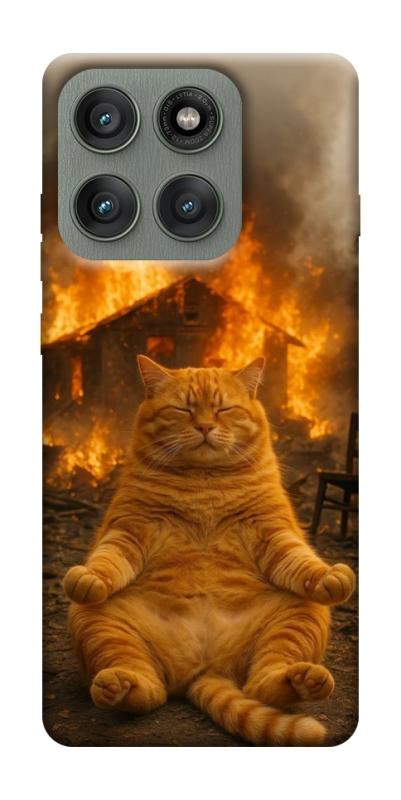 Чехол itsPrint Burning cat для Motorola Edge 60 Pro, животные, купить оптом с доставкой