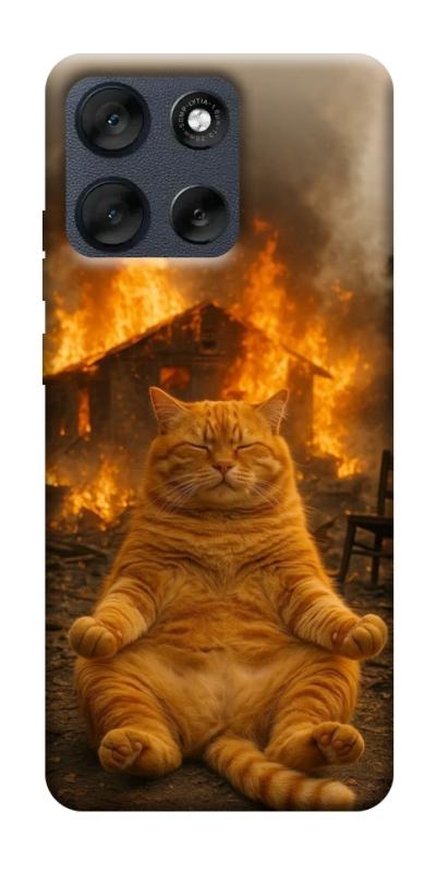 Чехол itsPrint Burning cat для Motorola Moto G56 5G, животные, купить оптом с доставкой
