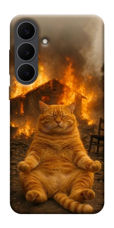 Чехол itsPrint Burning cat для Samsung Galaxy S25 FE, животные, купить оптом с доставкой