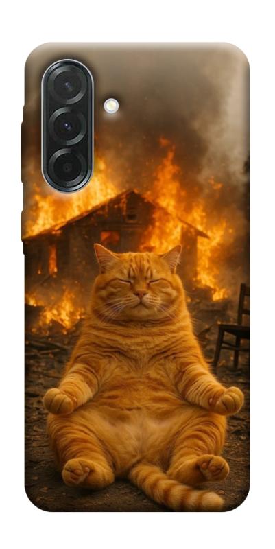 Чехол itsPrint Burning cat для Samsung Galaxy A37 5G, животные, купить оптом с доставкой