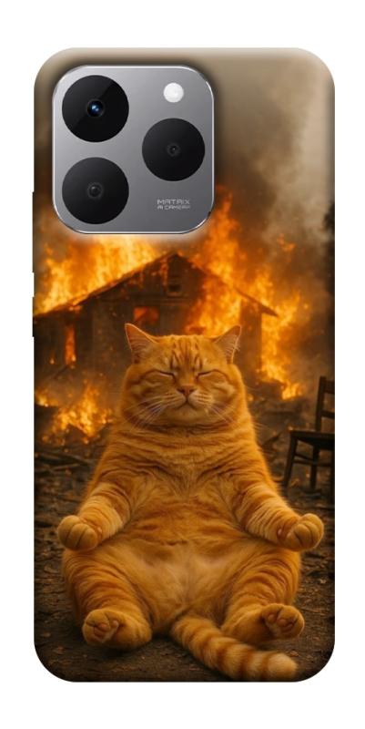 Чехол itsPrint Burning cat для Realme 15T, животные, купить оптом с доставкой