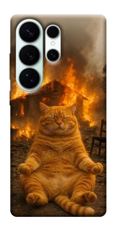 Чехол itsPrint Burning cat для Samsung Galaxy S26 Ultra, животные, купить оптом с доставкой